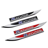 2pcs Hyundai Logo Metal Car Side Fender Sticker Emblem Badge Decal Decoration