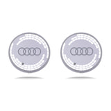 2pcs Audi Sline RS Quattro Logo Car Water Coasters 7-color LED Light Cup Mat Holder