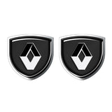 2pcs 39x39mm Renault Shield Metal Car Window Sticker Emblem Badge Decal