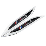 2pcs Peugeot Logo Metal Car Sider Fender Sticker Emblem Badge