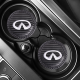 2pcs/set Infiniti Carbon Fiber Car Water Coaster Non-slip Mat