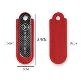 Mercedes Benz AMG Logo PU Leather Carbon Fiber Car Keyring