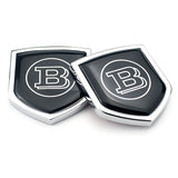 2PCS Mercedes Benz Brabus Smart Metal Car Rear Sticker Shield Trunk Emblem Badge Decal