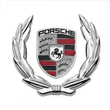 Porsche Wheat Metal Car Window Sticker Emblem Badge Decal