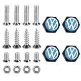 4pcs/set Volkswagen GTI ABT R SR Logo Stainless Steel Car License Plate Bolts