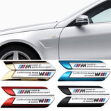 2pcs BMW M Power Logo Metal Car Side Sticker Emblem Badge Decal Auto Body Decoration