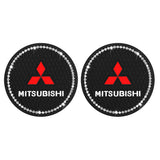 2PCS Mitsubishi Diamond Car Water Coaster Cup Mat