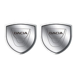 2pcs 39x39mm Dacia Shield Metal Car Window Sticker Emblem Badge Decal