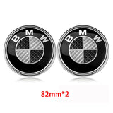 2PCS BMW Logo X1 X3 X5 X6 1 3 5 7 Series 82mm Car Front Hood Sticker 82mm Auto Trunk Emblem Rear Badge Decal