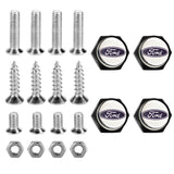 4pcs/set Ford Logo Stainless Steel Car License Plate Bolts