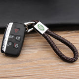 Land Rover Logo PU Leather Braided Rope Car Keychain