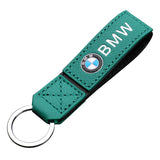 BMW PU Leather Metal Car Logo Keychain