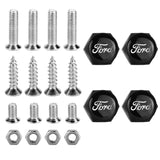 4pcs/set Ford Logo Stainless Steel Car License Plate Bolts