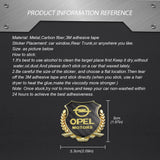 Opel Metal Carbon Fiber Car Rear Sticker Shield Trunk Emblem Badge Decal