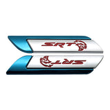 2pcs Dodge SRT Metal Car Side Fender Sticker Emblem Badge Decal