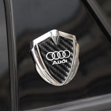 Audi Shield Carbon Fiber Car Side Window Sticker Emblem Badge Decal