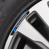 4pcs/set 9cm BMW Performance Aluminum Alloy Car Wheel Rim Tyre Sticker