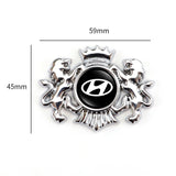 Hyundai Double Lion Metal Car Rear Sticker Auto Window Emblem Badge Decal