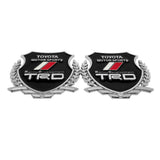2PCS Toyota TRD Metal Car Rear Sticker Shield Trunk Emblem Badge Decal
