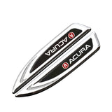 2pcs Acura Metal Car Side Fender Emblem Sticker Decal