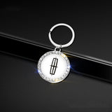 Lincoln Logo Diamond Keychain Metal Keyring
