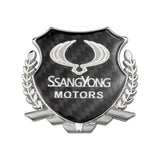 Ssang Yong Metal Carbon Fiber Car Rear Sticker Shield Trunk Emblem Badge Decal