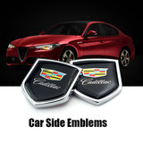 2PCS Cadillac Metal Car Side Sticker Auto Emblem Badge Decal