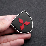 2pcs 39x39mm Mitsubishi Shield Metal Car Window Sticker Emblem Badge Decal