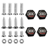 4pcs/set Audi Sline Logo Stainless Steel Car License Plate Bolts