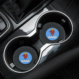 2pcs/set SAAB Logo PVC Waterproof Car Water Coaster