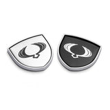2pcs 39x39mm Ssang Yong Shield Metal Car Window Sticker Emblem Badge Decal