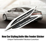 2pcs Lincoln Logo Metal Car Sider Fender Sticker Emblem Badge