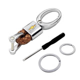 Chevrolet Logo PU Leather Braided Rope Car Keychain