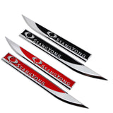 2pcs/set Ssang Yong Metal Car Fender Side Sticker Emblem Badge Decal