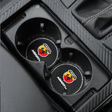 2PCS Abarth Diamond Car Water Coaster Cup Mat