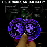 2pcs BMW M Power Logo Car Water Coasters 7-color LED Light Cup Mat Holder