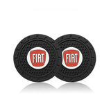 2pcs/set Fiat Logo PVC Waterproof Car Water Coaster