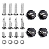 4pcs/set Ford Logo Stainless Steel Car License Plate Bolts