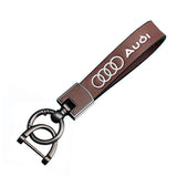 Audi Cowhide Metal Car Keyring Pendant