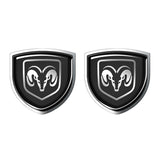 2pcs 39x39mm Dodge Shield Metal Car Window Sticker Emblem Badge Decal