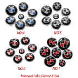 7PCS BMW 1 3 5 7 Series Car Front Hood Sticker Rear Emblem Badge Car Steering Wheel Sticker Wheel Center Hub Cap
