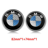 2PCS BMW Logo X1 X3 X5 X6 1 3 5 7 Series 82mm Car Front Hood Sticker 74mm Auto Trunk Emblem Rear Badge Decal