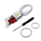 Chevrolet Logo PU Leather Braided Rope Car Keychain