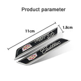 2pcs Cadillac Logo Car Fender Side Sticker Decal Emblem Badge