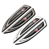 2pcs Audi Sline Quattro Logo Metal Car Fender Side Sticker Decal Emblem Badge