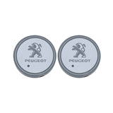 2pcs Peugeot Logo Car Water Coasters 7-color LED Light Cup Mat Holder