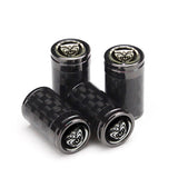 4pcs/set Jaguar Logo Carbon Fiber Car Air Valve Stem Cap Auto Tyre Valve Covers