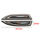 2pcs Abarth Metal Car Side Fender Emblem Sticker Decal