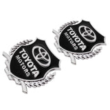 2PCS Toyota Metal Car Rear Sticker Shield Trunk Emblem Badge Decal