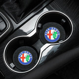 2pcs/set Alfa Romeo Logo PVC Waterproof Car Water Coaster
